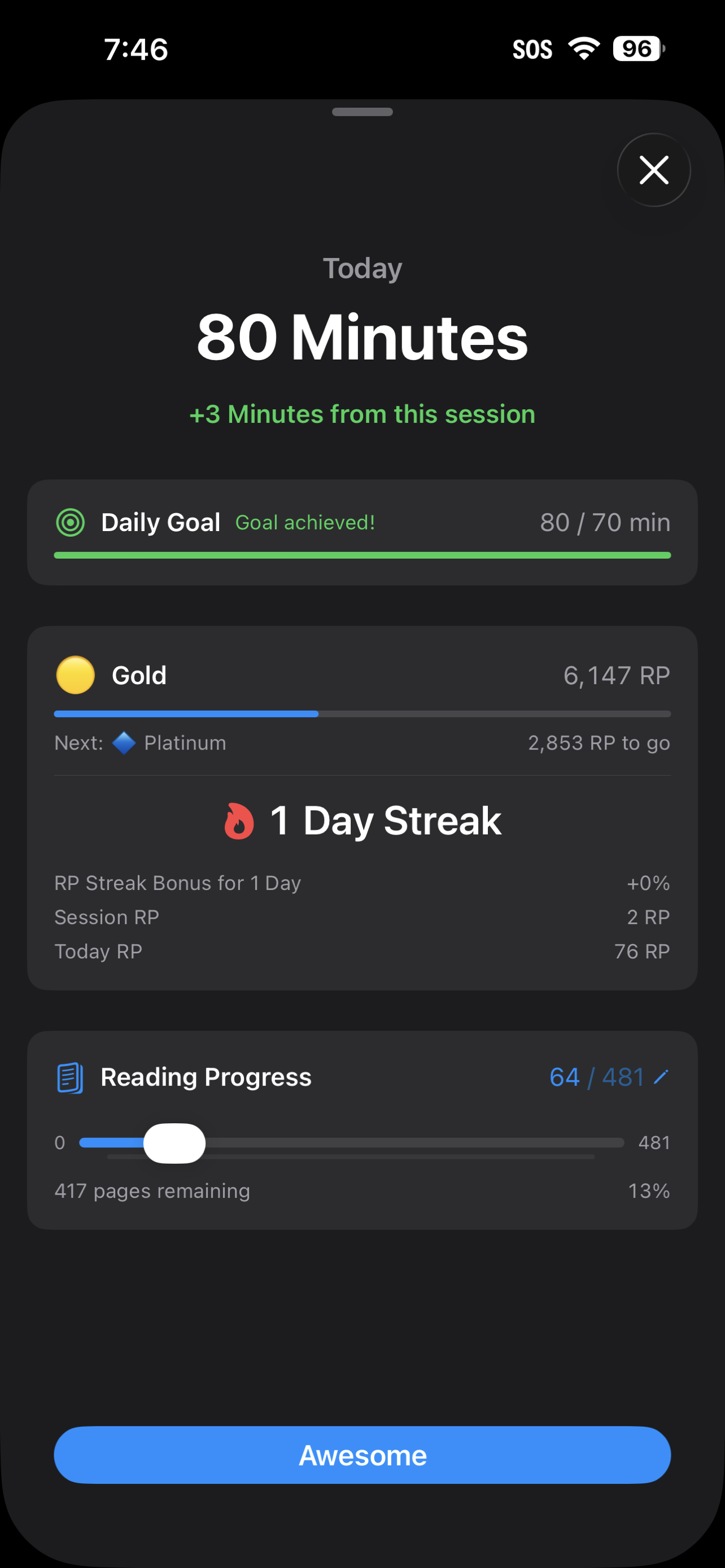 Tracker Tab Reading Points